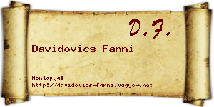 Davidovics Fanni névjegykártya